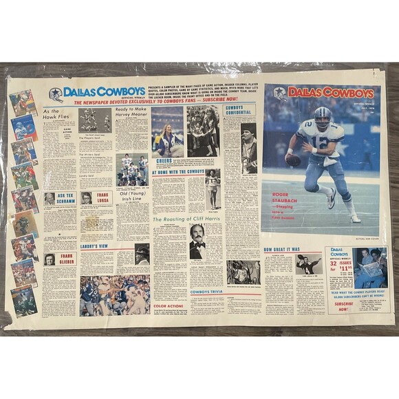 RARE VINTAGE 23x34 1978 Super Bowl VII Champions Dallas Cowboys Two-Sided Poster - Picture 12 of 16